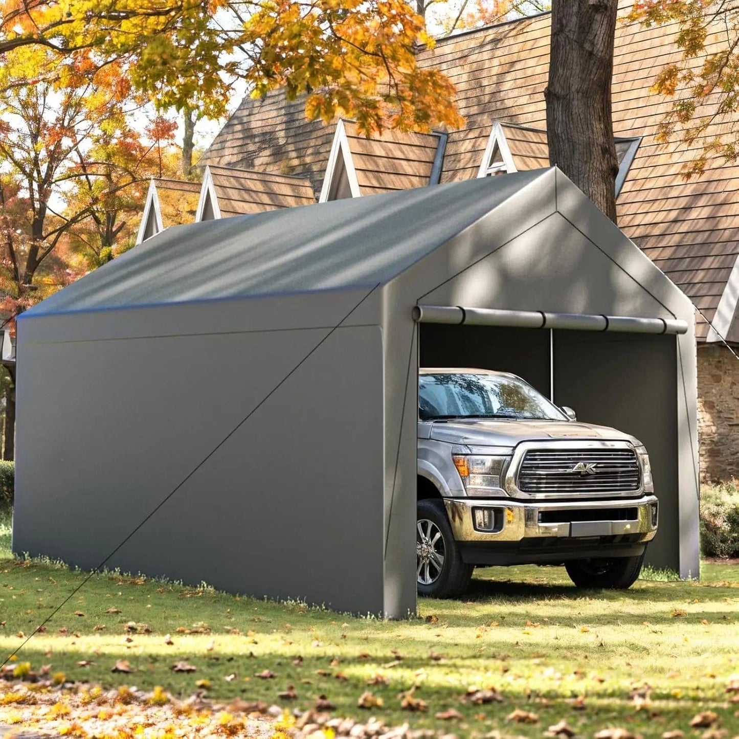 Large Portable Enclosed Covered Carport Canopy Garage Tent - Merchandise Plug
