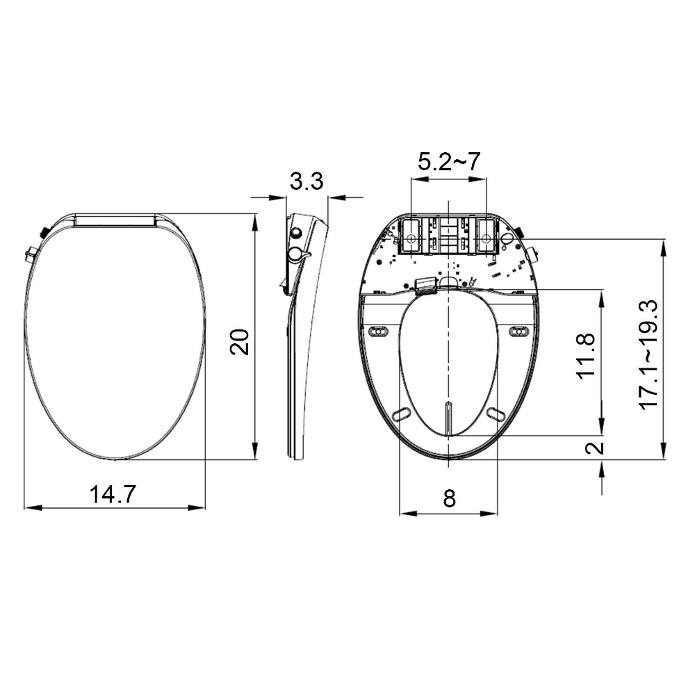 Ultra Smart Lightweight Electronic Bidet Toilet Washlet Seat - Merchandise Plug