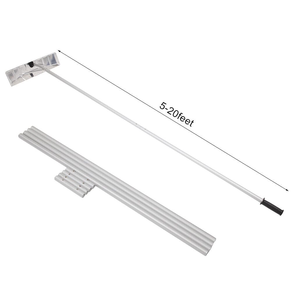 Large Telescoping Aluminum Roof Snow Remover Rake Shovel 20FT - Merchandise Plug