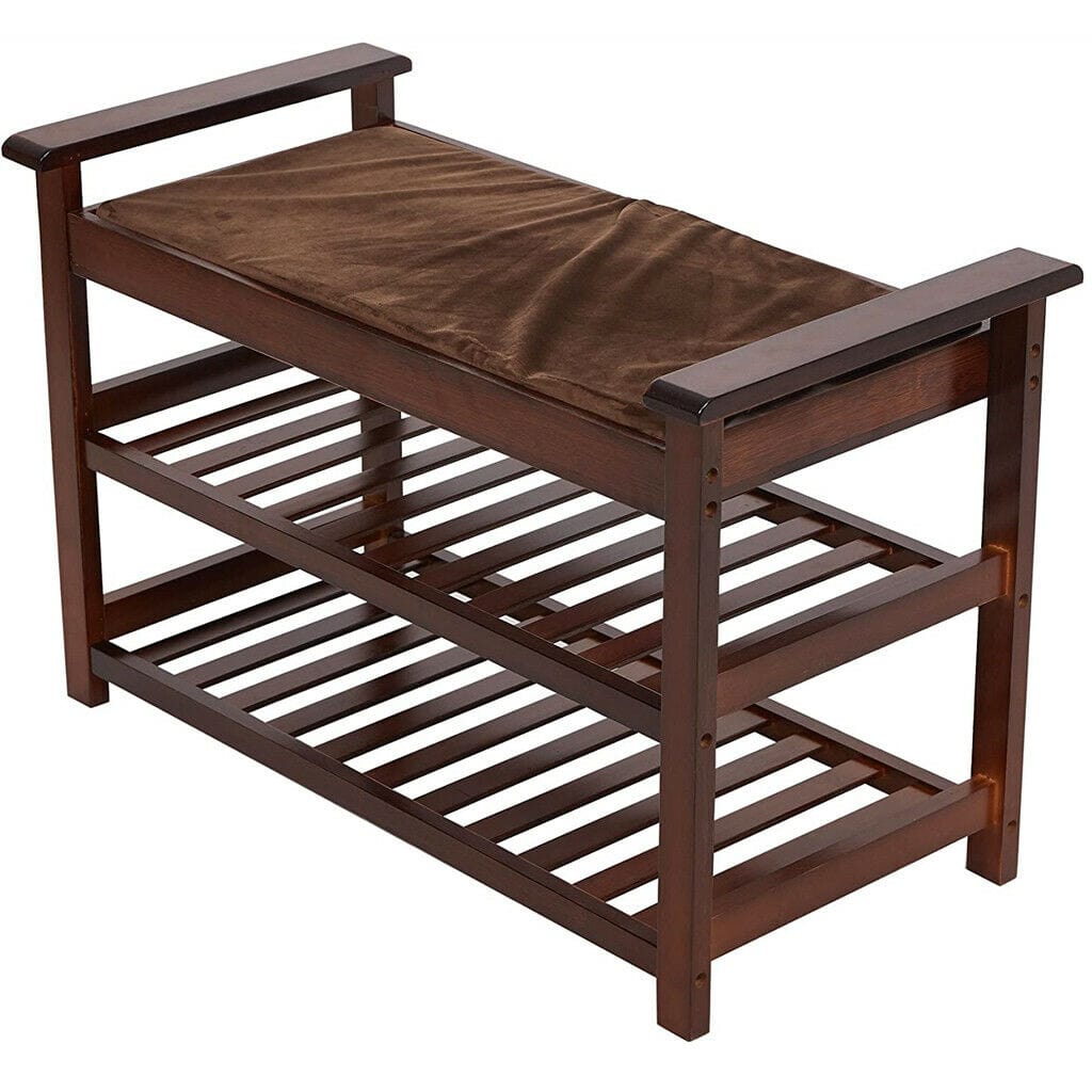 Large Capacity Cushioned Entryway Shoe Storage Rack Bench - Merchandise Plug
