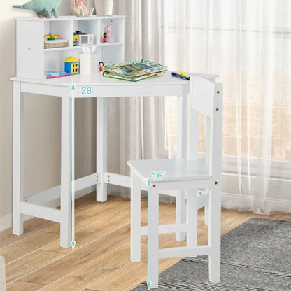 Kids Corner Wooden Activity Study Desk And Chair Set - Merchandise Plug