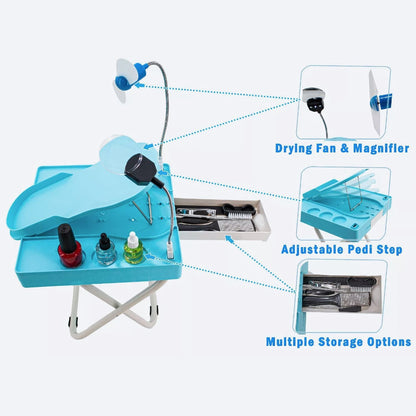 Adjustable Pedicure Assistant Stool Foot Rest - Merchandise Plug