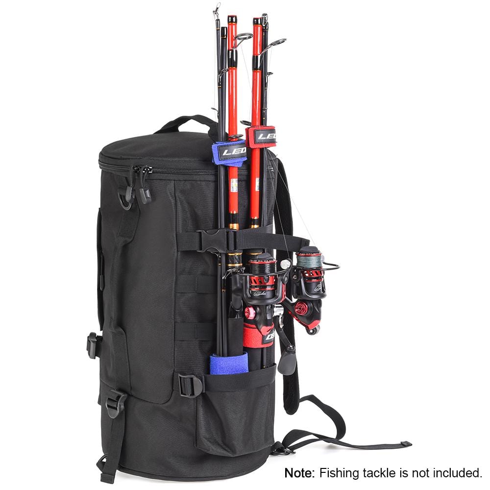 Fishing Tackle Backpack Tackle Box Organizer with Rod Holders - Merchandise Plug