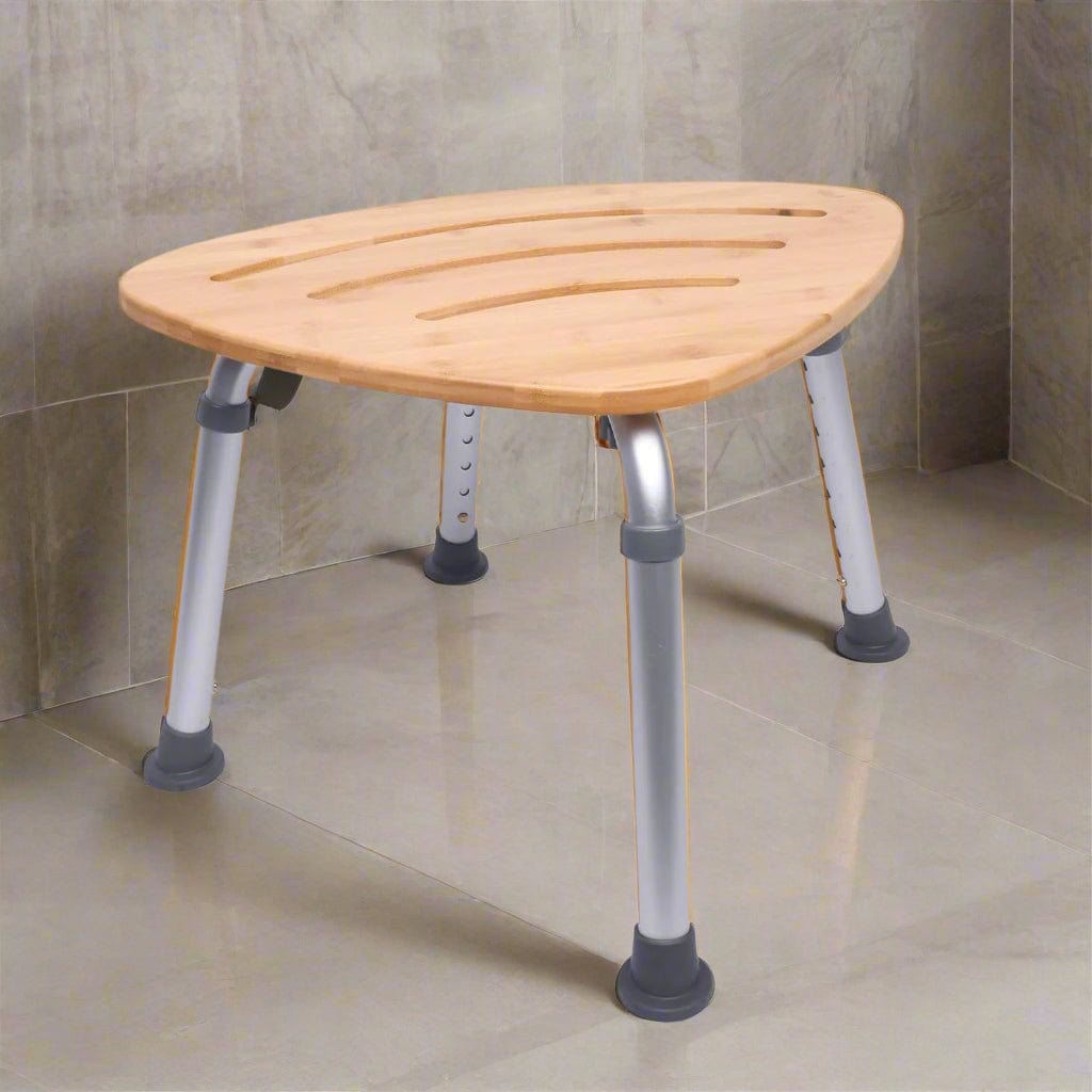 Modern Bamboo Adjustable Waterproof Corner Shower Bench Stool Seat - Merchandise Plug