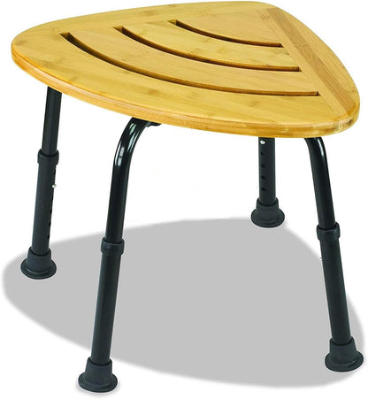 Modern Bamboo Adjustable Waterproof Corner Shower Bench Stool Seat - Merchandise Plug