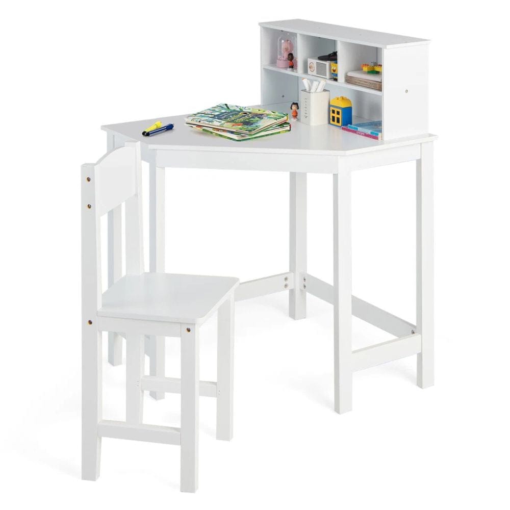Kids Corner Wooden Activity Study Desk And Chair Set - Merchandise Plug