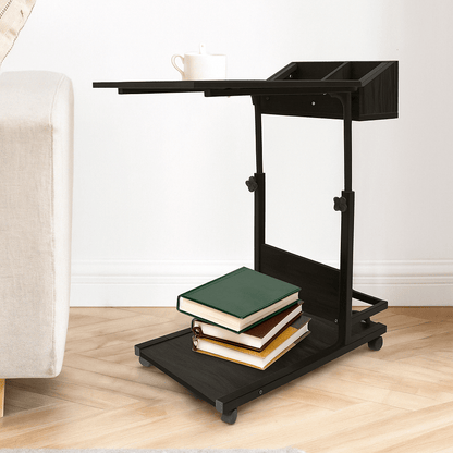 Wheeled Height Adjustable Over Bedside Sofa Coffee Work Table - Merchandise Plug