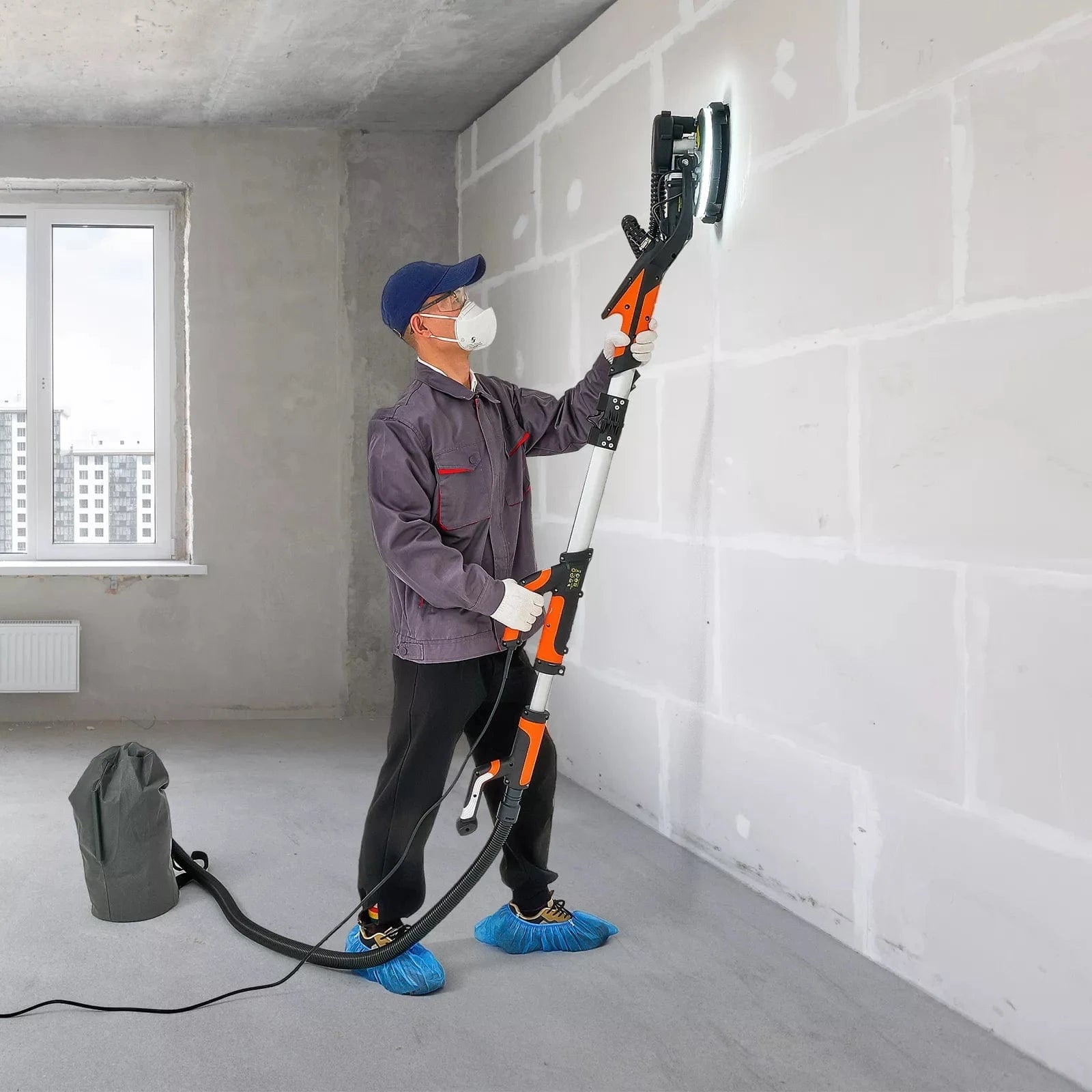 Heavy Duty Drywall Pole Vacuum Wall Sander Tool - Merchandise Plug