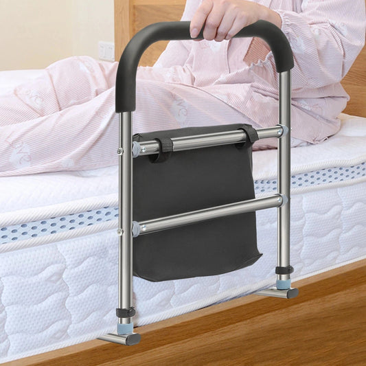 Heavy Duty Metal Bed Guard Rail for Elderly Adults with Pouch - Merchandise Plug