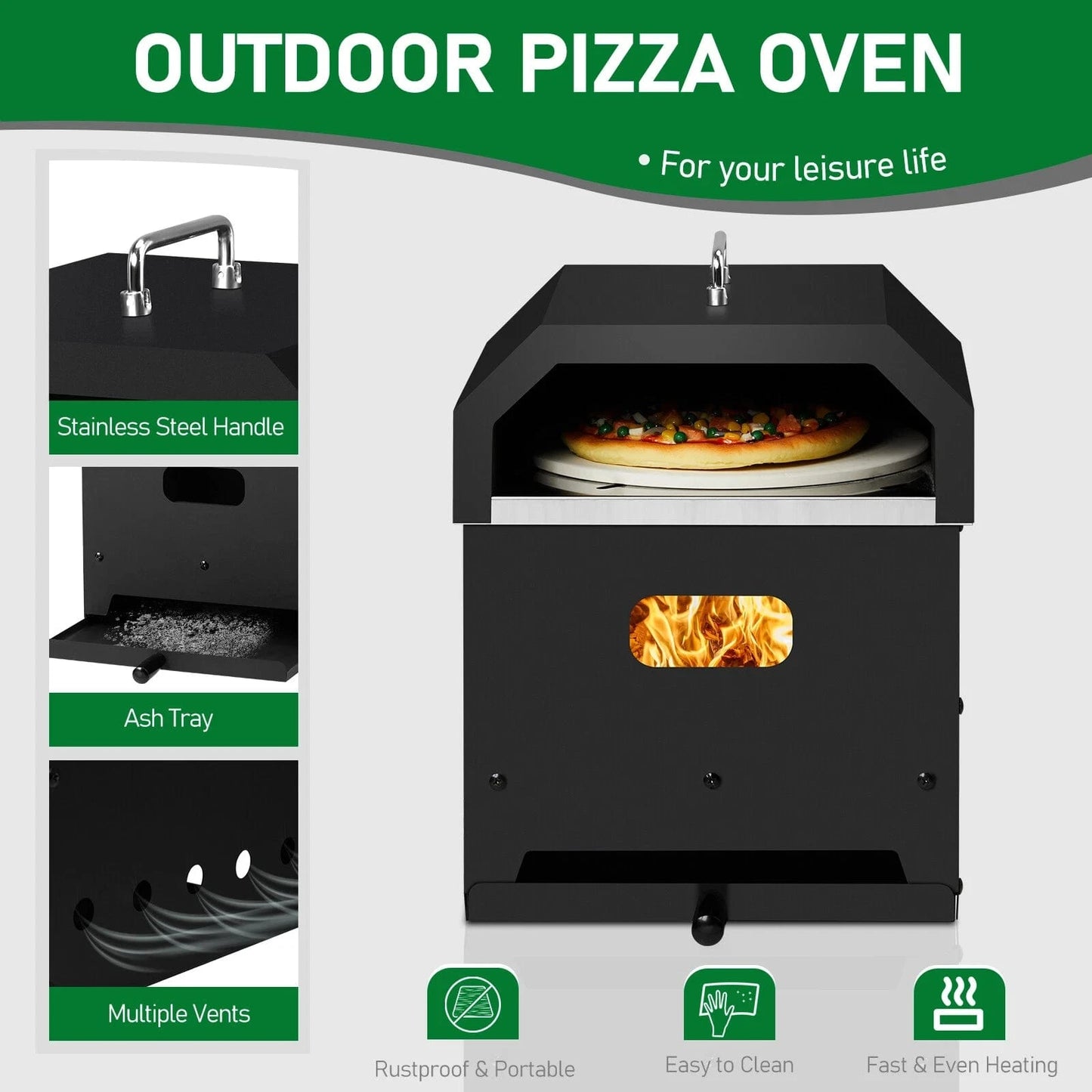 Portable Outdoor Wood Fired Pizza Oven for Backyard Cooking - Merchandise Plug
