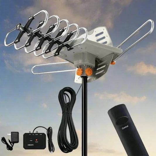 990 Mile Long Distance Amplified Outdoor Digital TV Antenna - Merchandise Plug