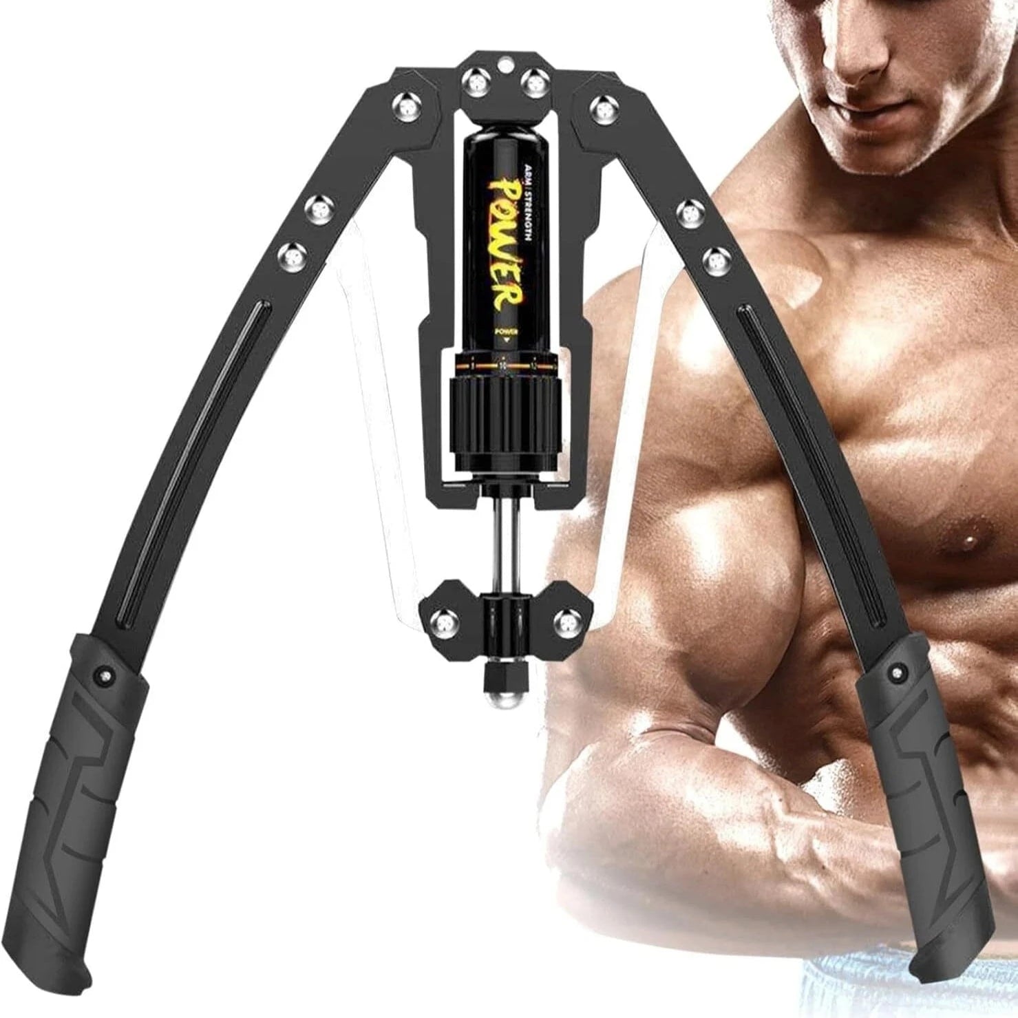 Heavy Duty Hydraulic Chest Arm Resistance Exerciser Workout Tool - Merchandise Plug