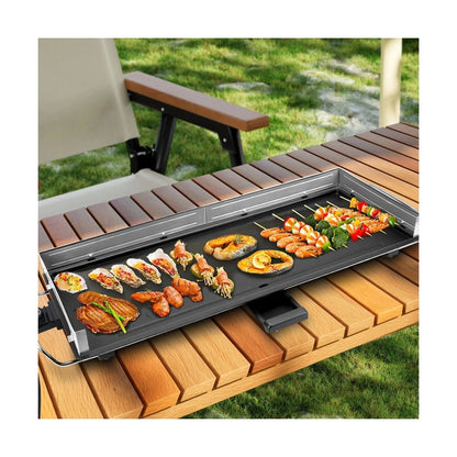 Electric Teppanyaki Table Top Grill – Portable Flat Top BBQ Griddle - Merchandise Plug