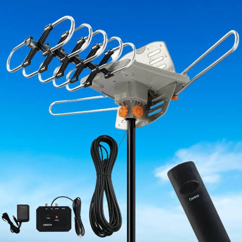 990 Mile Long Distance Amplified Outdoor Digital TV Antenna - Merchandise Plug