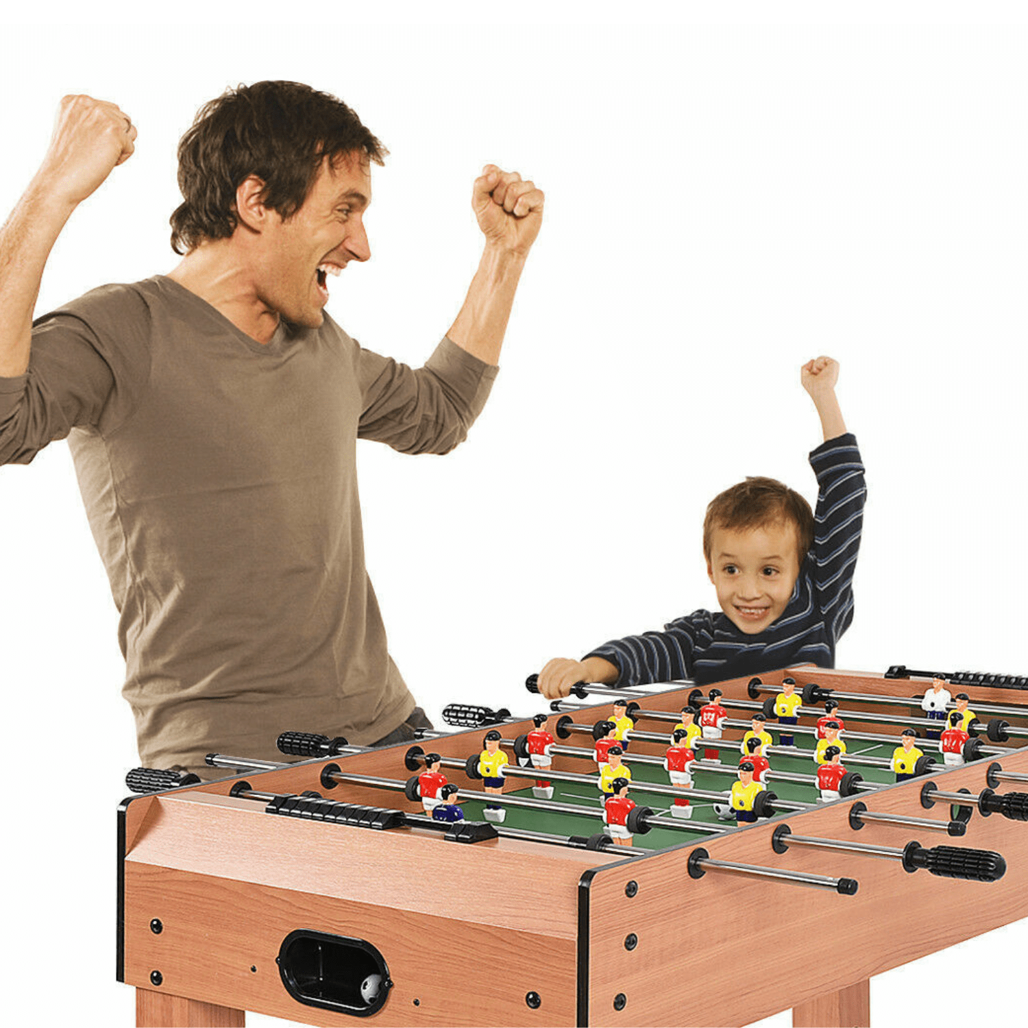 Kids Compact Wooden Indoor Mini Foosball Table Set - Merchandise Plug