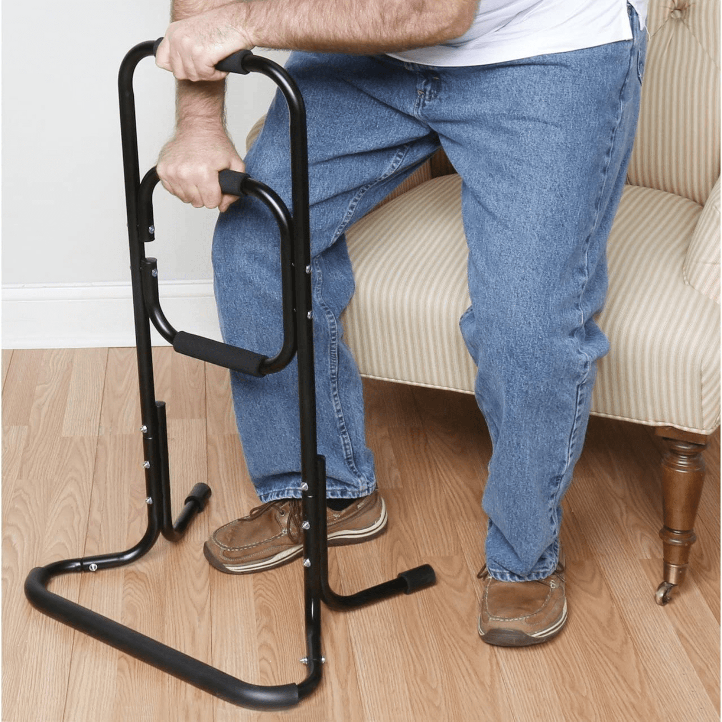 Heavy Duty Freestanding Senior Handicapped Metal Bed Guard Rail - Merchandise Plug
