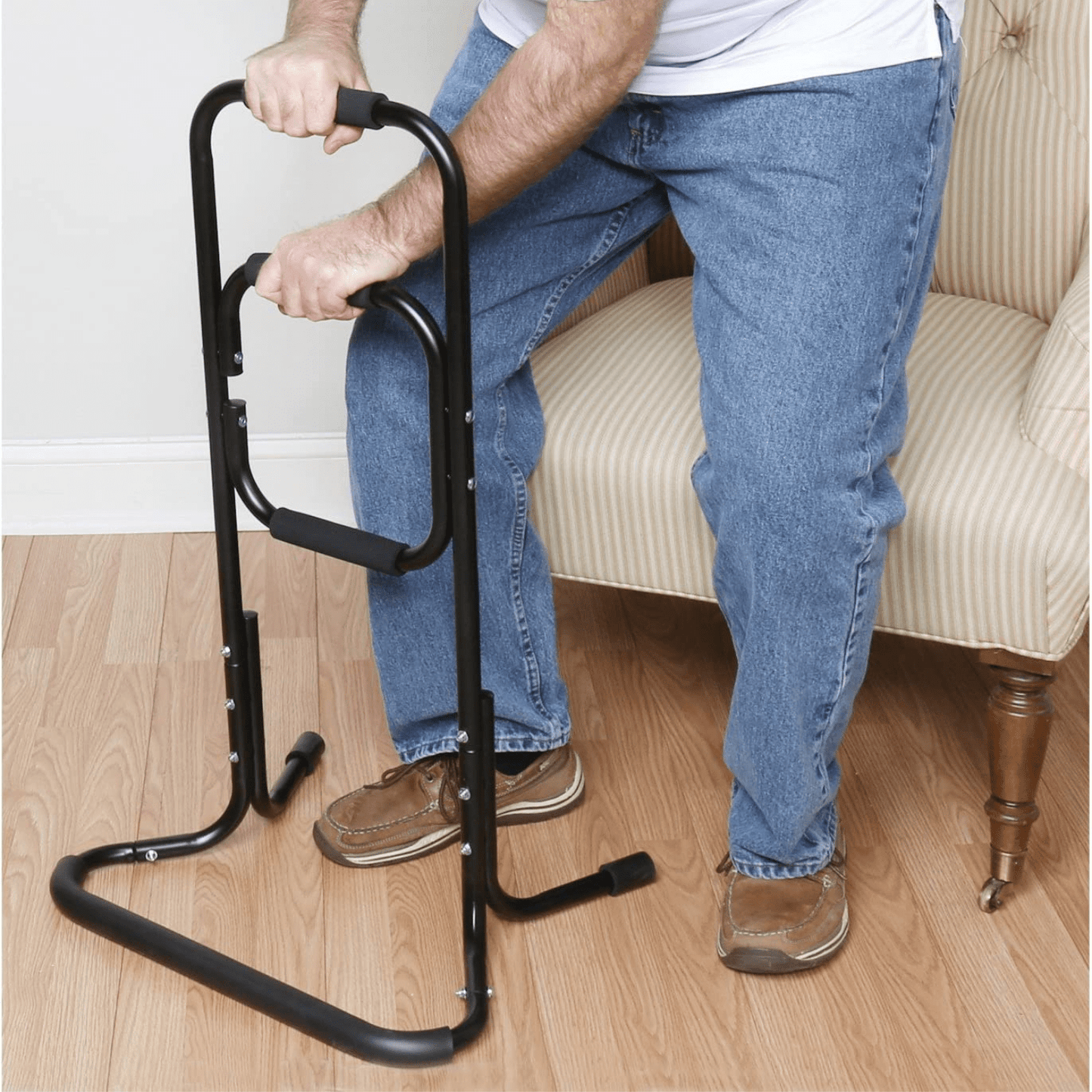 Heavy Duty Freestanding Senior Handicapped Metal Bed Guard Rail - Merchandise Plug