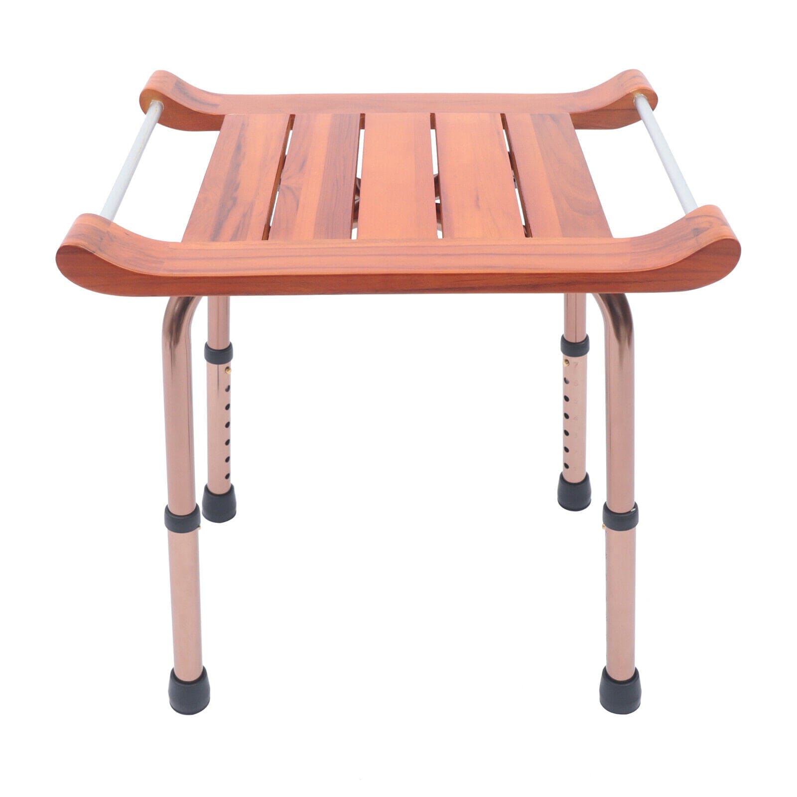 Ergonomic Adjustable Wooden Teak Corner Shower Bath Chair Seat