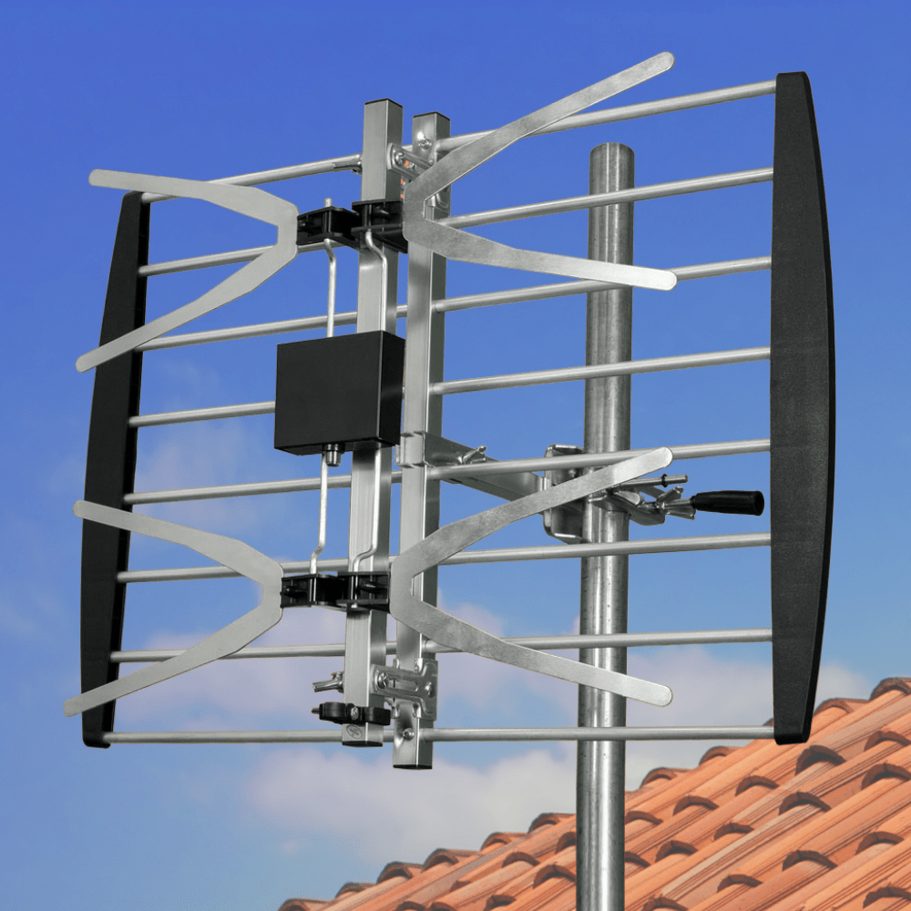 Long Distance Amplified Outdoor Digital TV Antenna 140 Miles - Merchandise Plug