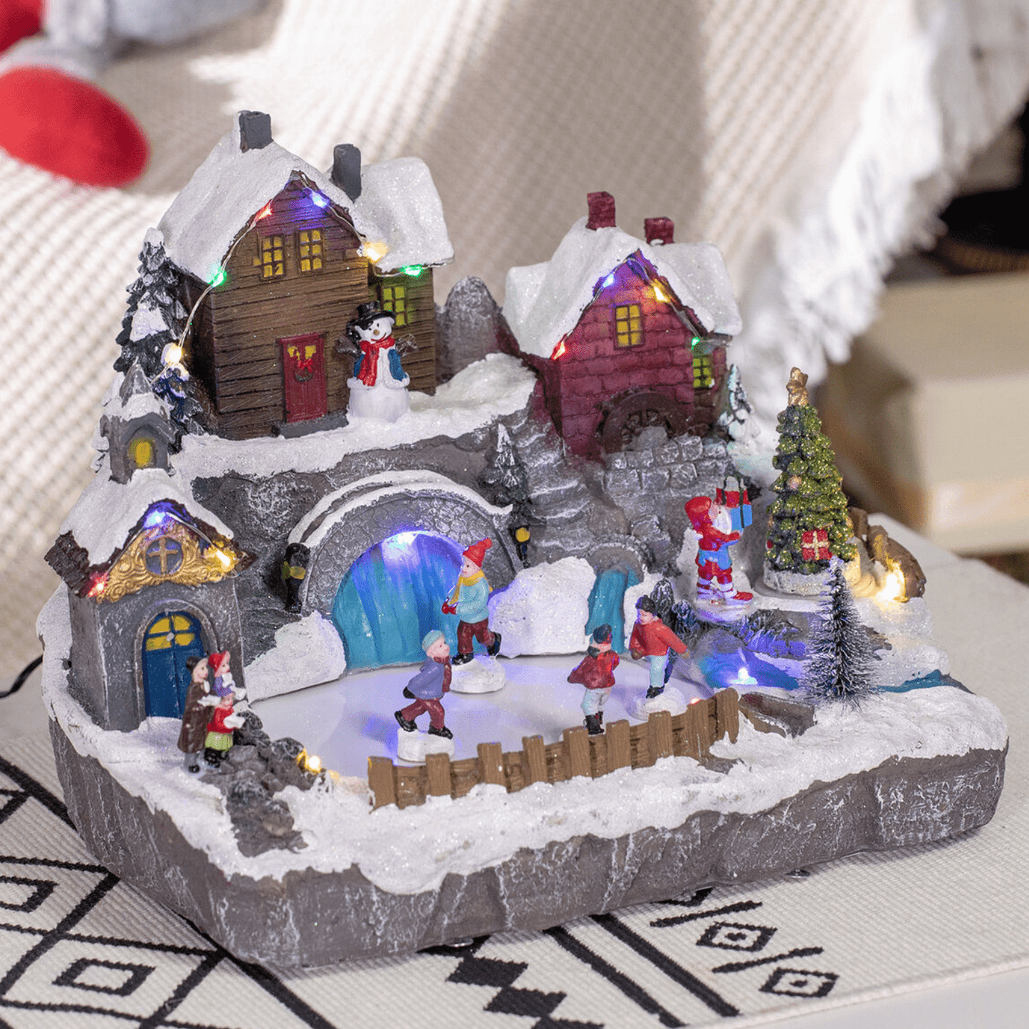 Jolly Holiday Pre Lit LED Christmas Vacation Village House Figurine - Merchandise Plug
