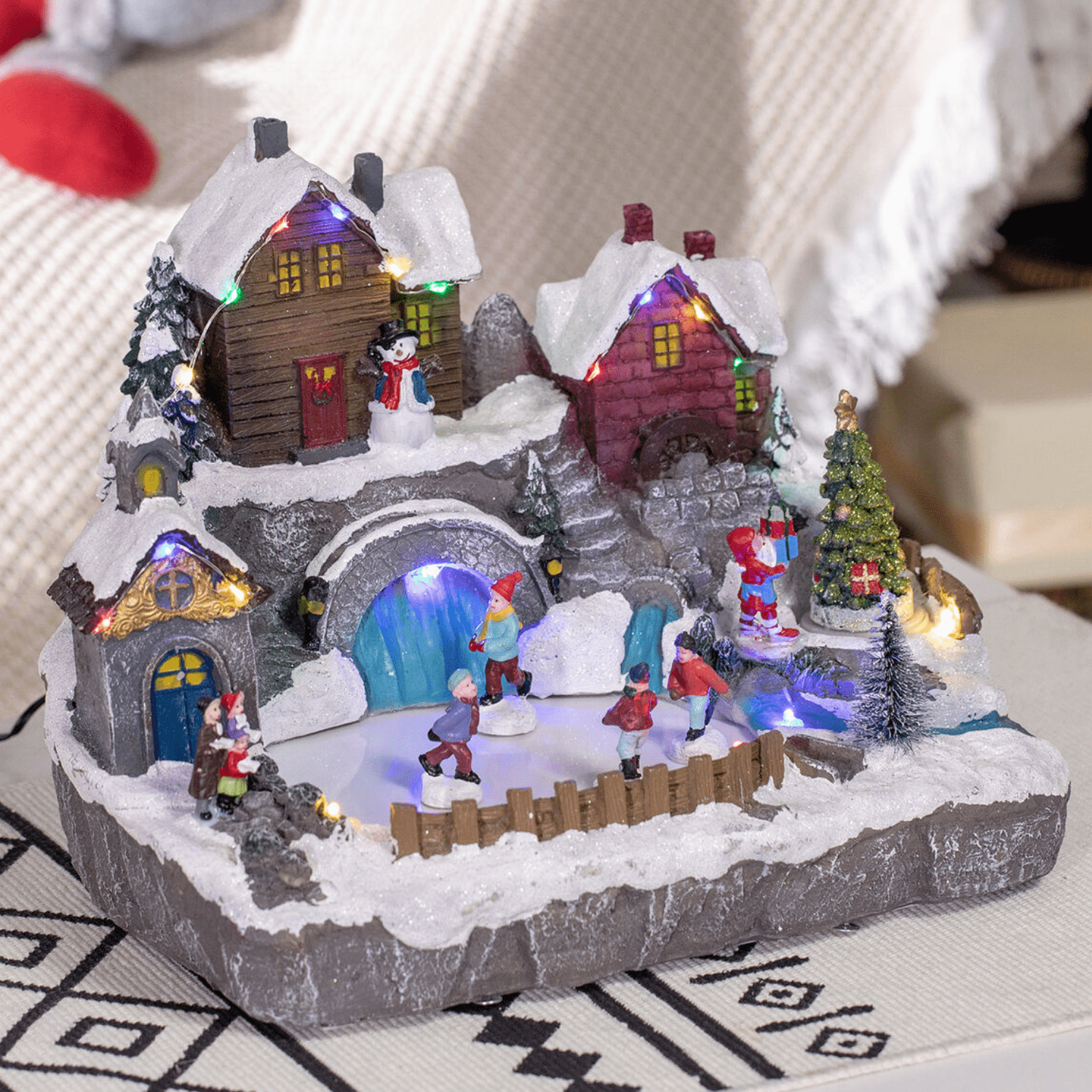 Jolly Holiday Pre Lit LED Christmas Vacation Village House Figurine - Merchandise Plug