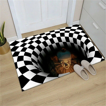 Halloween Spooky Clown Funny Prank Spiral Door Mat - Merchandise Plug