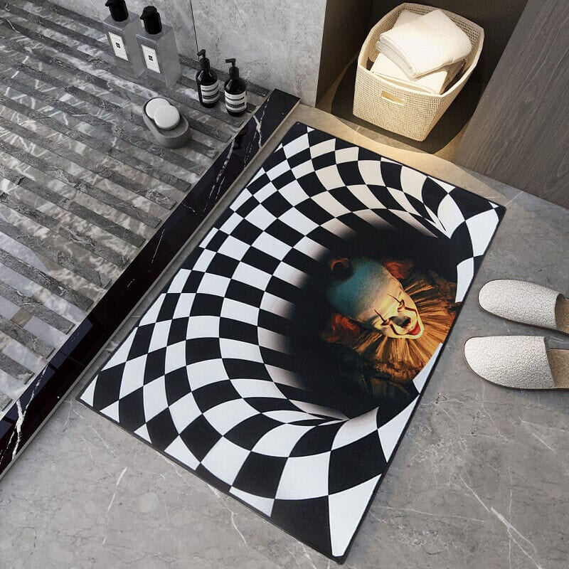 Halloween Spooky Clown Funny Prank Spiral Door Mat - Merchandise Plug