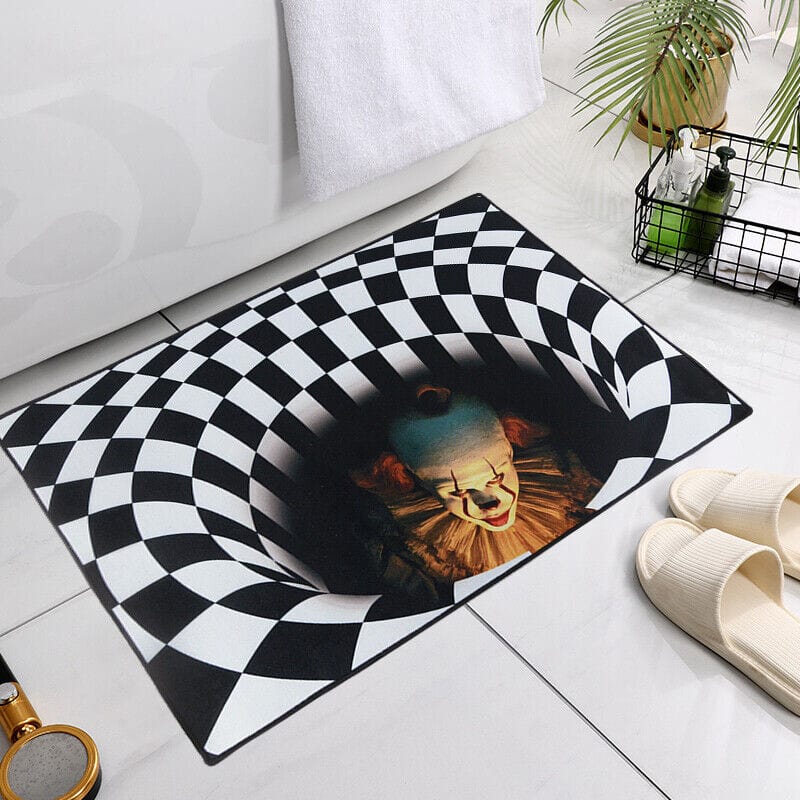 Halloween Spooky Clown Funny Prank Spiral Door Mat - Merchandise Plug