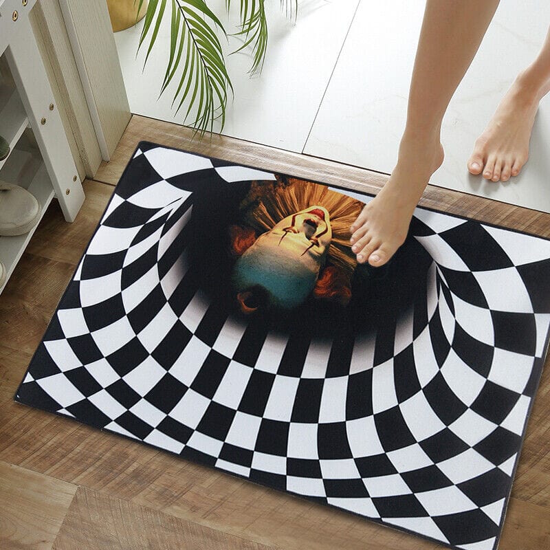 Halloween Spooky Clown Funny Prank Spiral Door Mat - Merchandise Plug