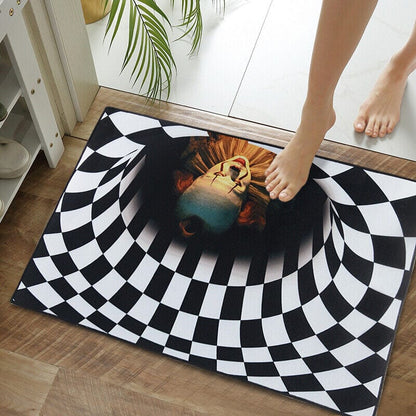 Halloween Spooky Clown Funny Prank Spiral Door Mat - Merchandise Plug