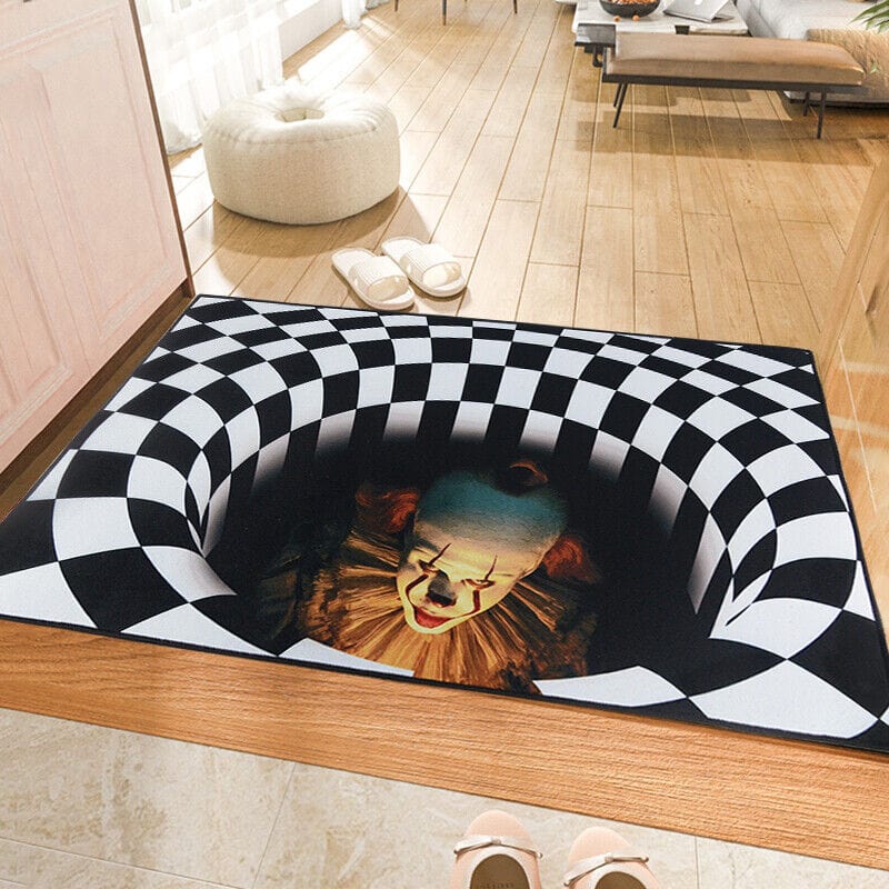 Halloween Spooky Clown Funny Prank Spiral Door Mat - Merchandise Plug