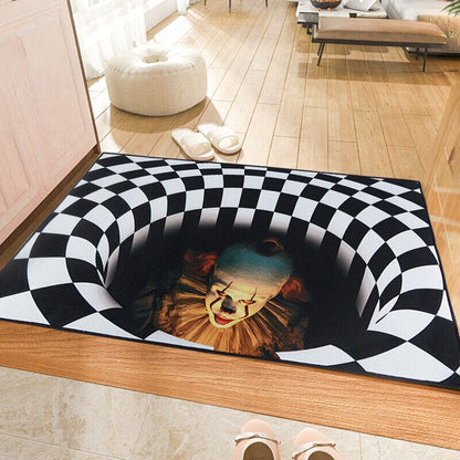 Halloween Spooky Clown Funny Prank Spiral Door Mat - Merchandise Plug