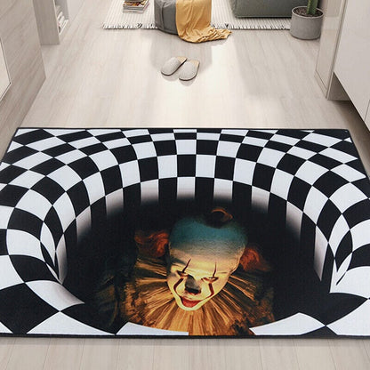 Halloween Spooky Clown Funny Prank Spiral Door Mat - Merchandise Plug
