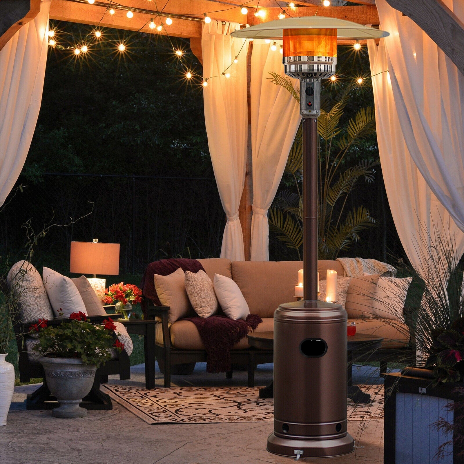 Tall Gas Propane Outdoor Deck Patio Lamp Heater 4800 BTU - Merchandise Plug