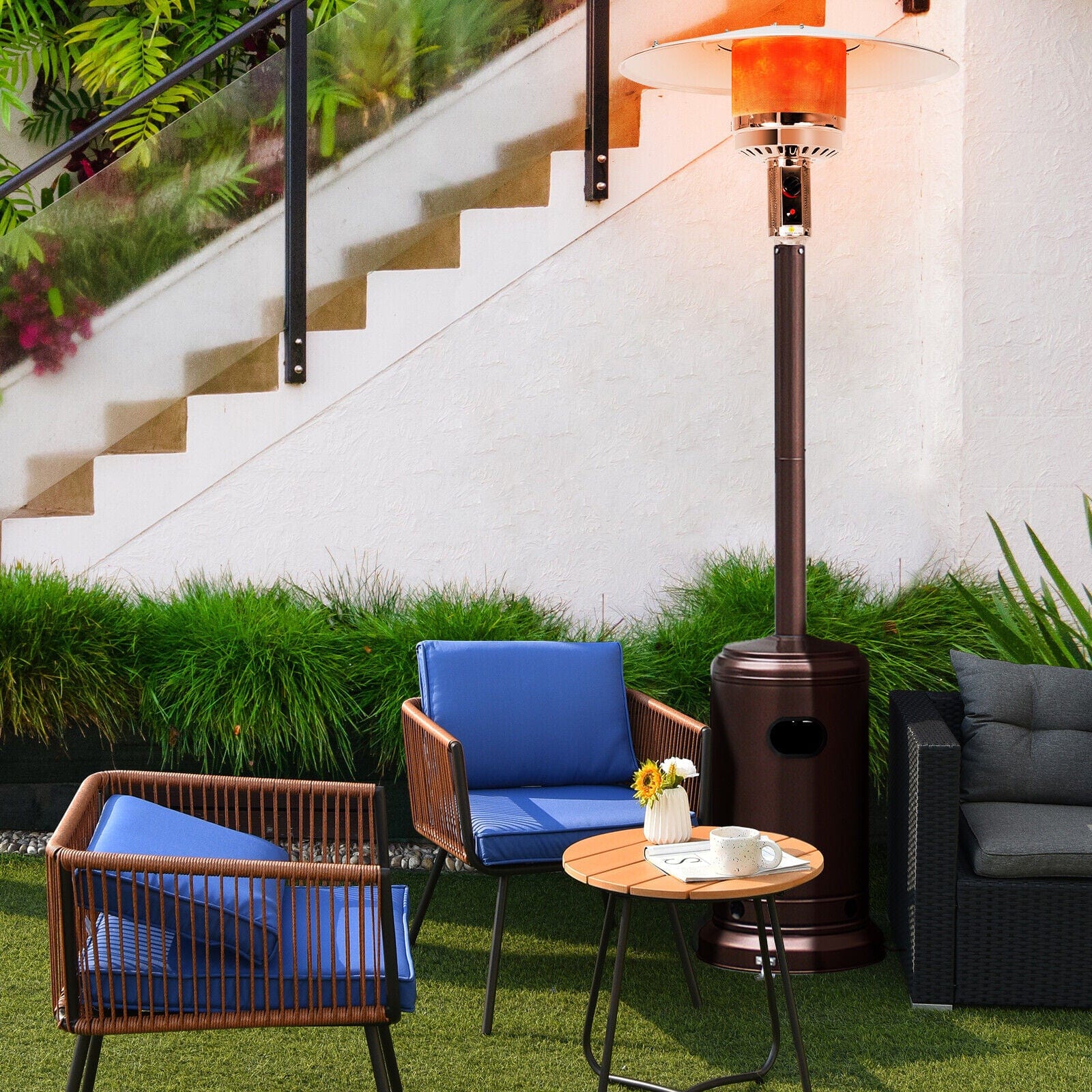 Tall Gas Propane Outdoor Deck Patio Lamp Heater 4800 BTU - Merchandise Plug