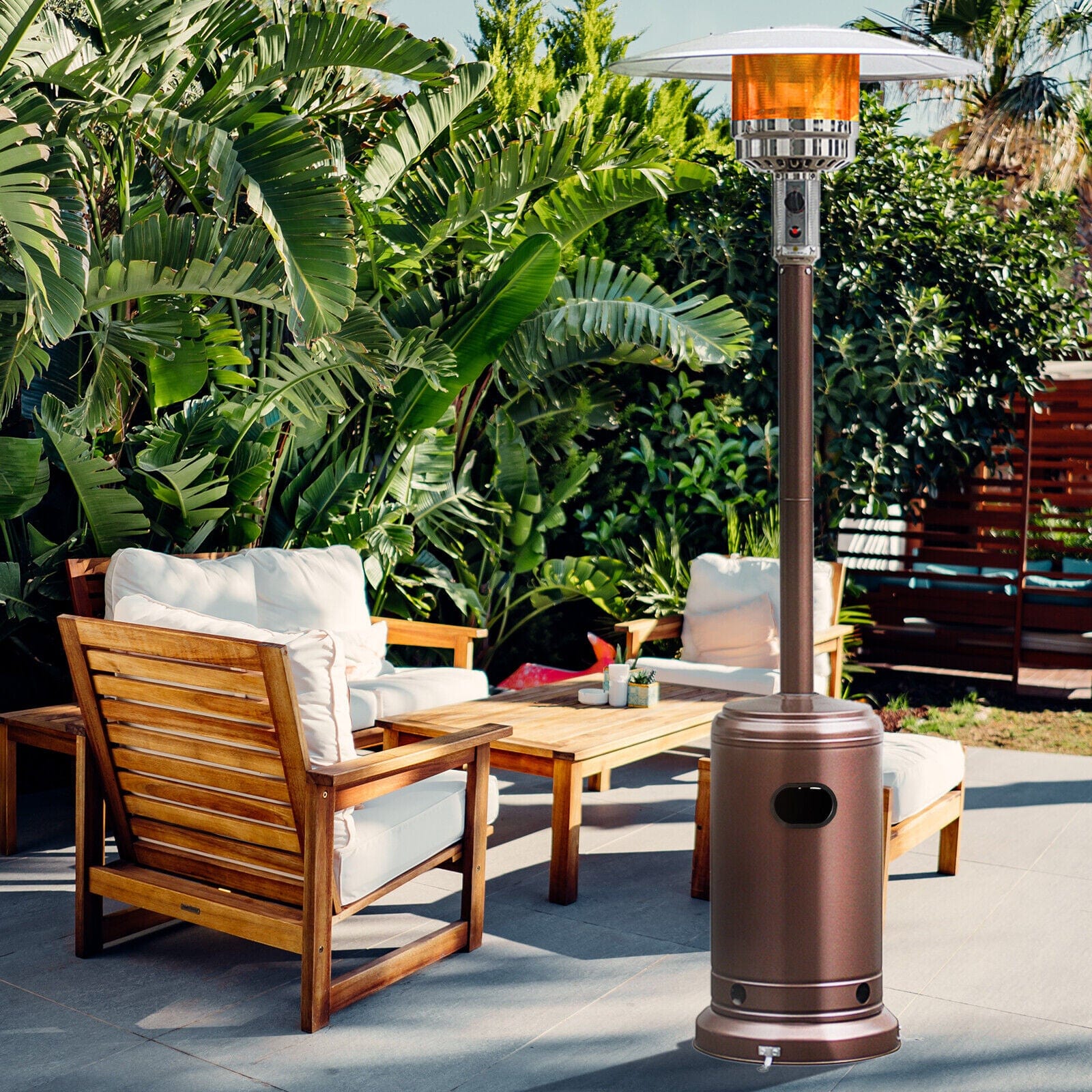 Tall Gas Propane Outdoor Deck Patio Lamp Heater 4800 BTU - Merchandise Plug