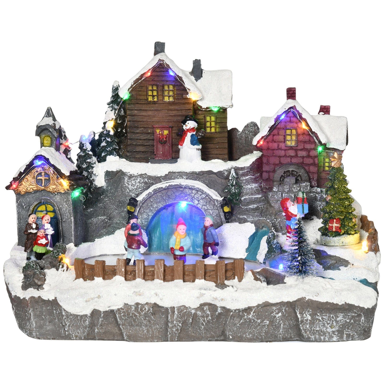Jolly Holiday Pre Lit LED Christmas Vacation Village House Figurine - Merchandise Plug