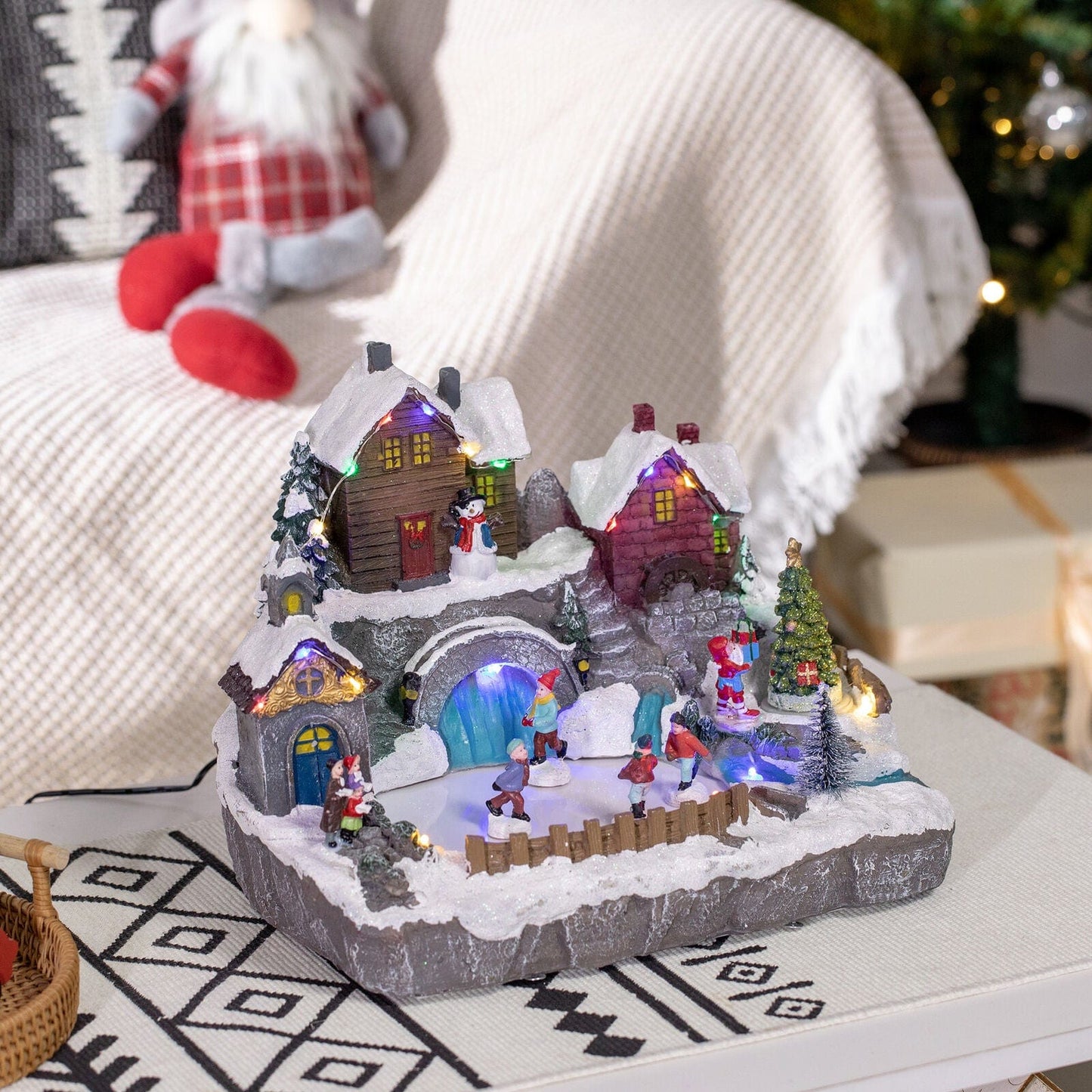 Jolly Holiday Pre Lit LED Christmas Vacation Village House Figurine - Merchandise Plug