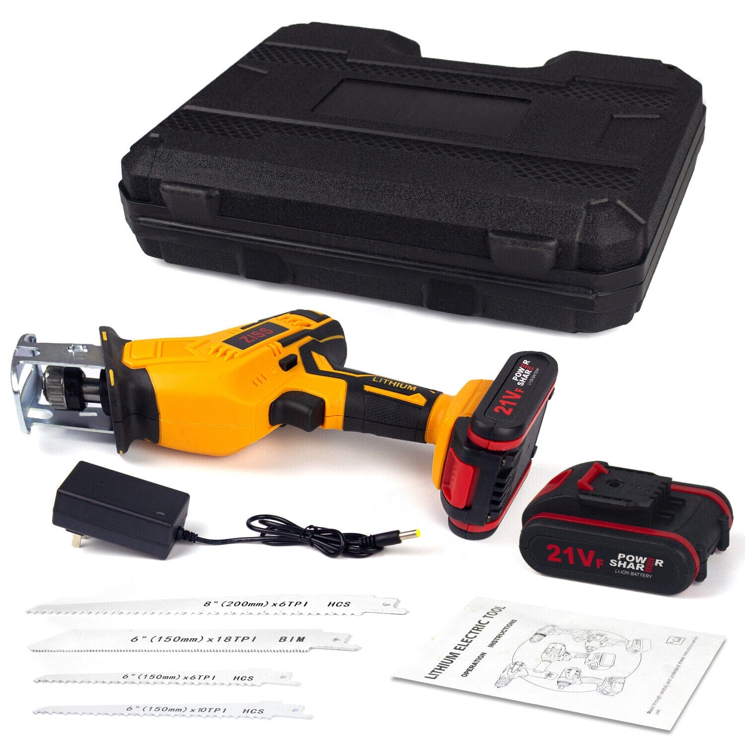 Powerful Handheld Electric Reciprocating Jigsaw Tool Set 21V - Merchandise Plug
