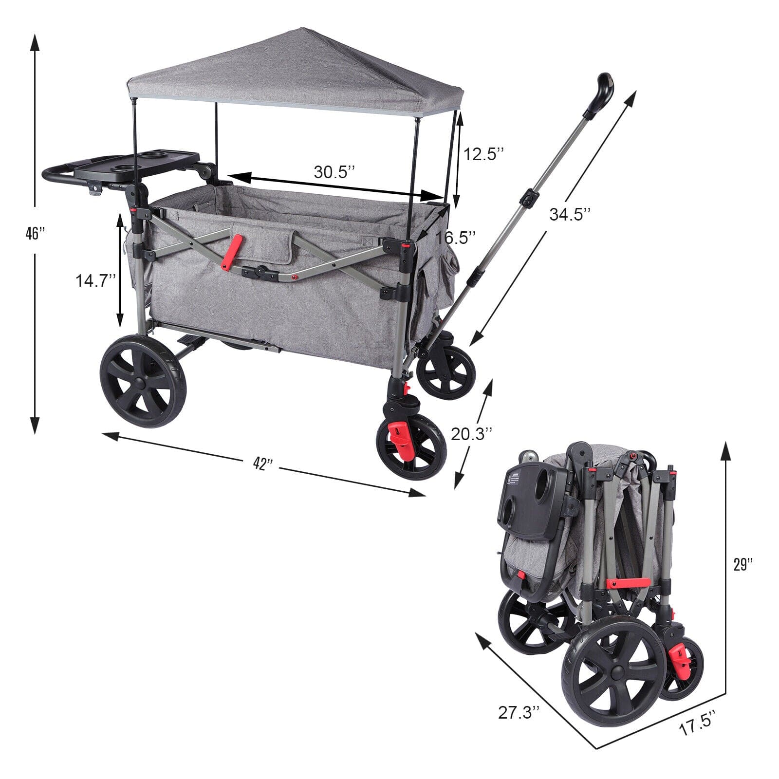 Large Capacity Folding Outdoor Kids / Baby Stroller Wagon - Merchandise Plug
