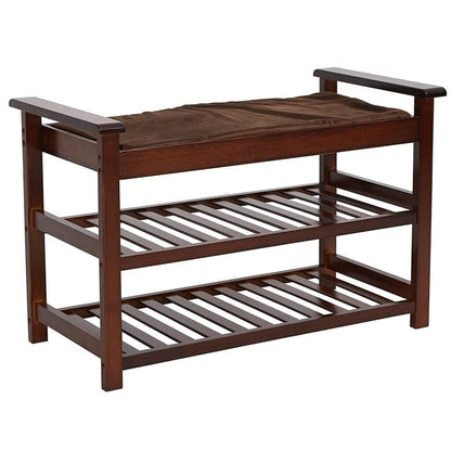 Large Capacity Cushioned Entryway Shoe Storage Rack Bench - Merchandise Plug