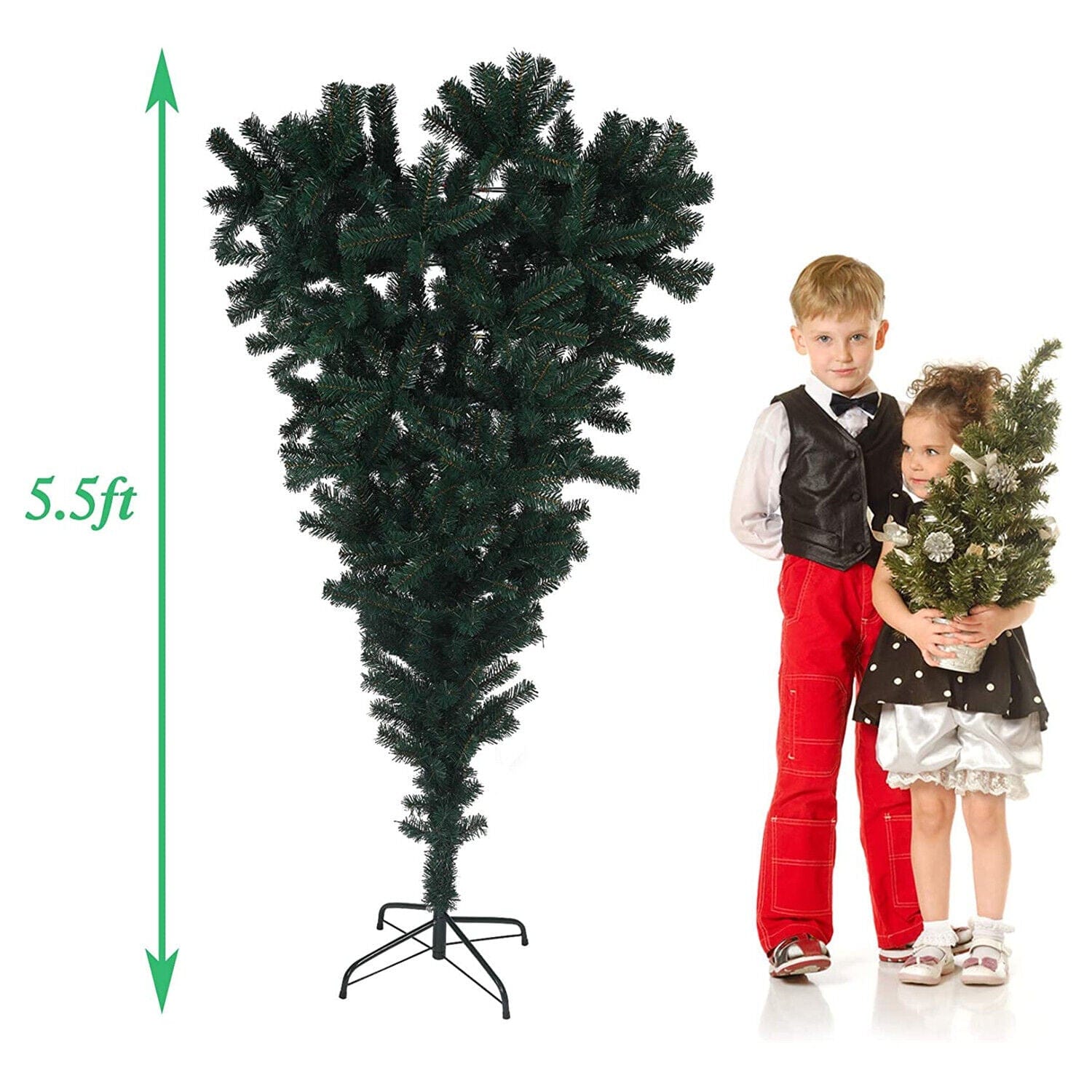 Holiday Upside Down Artificial Christmas Tree 5.5 FT - Merchandise Plug